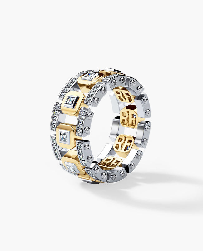 Ready to Ship - LA PAZ Two-Tone Gold Ring with 1.20ct Diamonds